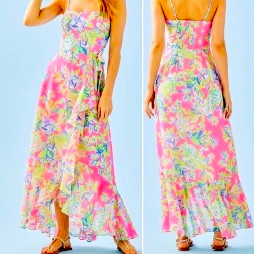 Lilly Pulitzer Anni Maxi Dress NWT floral wrap